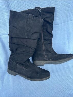 Place Black Slouchy Mid-Calf Kids Boots